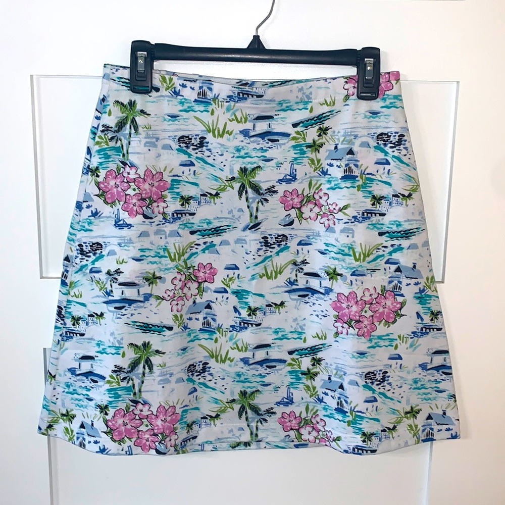 J.Jill Easy Knit Tropical Skirt w/pockets! XS NWT